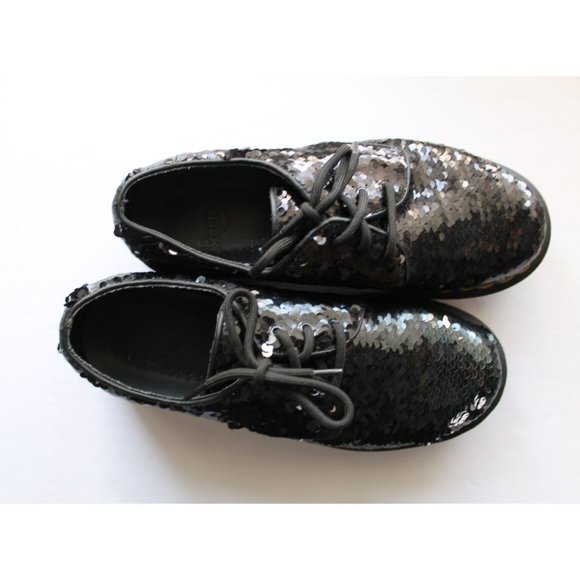 Dr. Martens 1461 Sequin Shoes Black Silver Size 7 - Picture 7 of 9